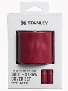 NIB Stanley Cranberry Silicone Boot & Straw Cover Set for 40oz tumbler